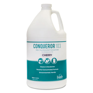 Fresh Products Conqueror 103 Odor Counteractant Concentrate, Cherry, 1 Gal Bottle, 4-carton freeshipping - TVN Wholesale